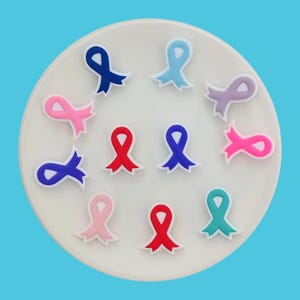 Ribbon Silicone Focal Bead,Bulk Breast Cancer Awareness Beads,DIY Bracelet Necklace Lanyard Making