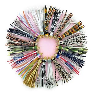 105 mm Bedruckte PU-Leder-Quaste, Quaste für Handtasche, Schlüsselbund-Quaste, Taschenanhänger-Dekoration