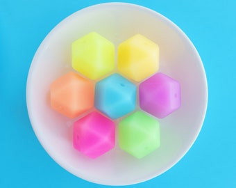 Luminous silicone beads, Glitter Silicone Beads, 17mm Hexagonal Silicone Beads, Bulk Silicone Beads, Silicone Hexagonal Bead