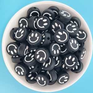 Smiley Silicone Beads, Face Silicone Beads, Bulk Silicone Beads, Silicone Bead Wholesale, BPA Free image 5