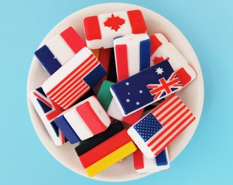 National Flag Silicone Beads,DIY Necklace Bracelets Keychain Handmade Accessories