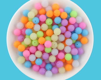 Luminous silicone beads, Glitter Silicone Beads, 12mm Silicone Beads, Bulk Silicone Beads, Round Silicone Bead Wholesale