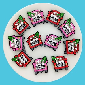 Merry  Christmas Gnomes Truck  Silicone Focal Beads, Gnome Christmas Silicone Bead,Christmas Tree Truck Beads,Wholesale Beads,Bulk Beads DIY