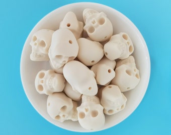 Cuentas de silicona con forma de calavera, cuentas de Halloween a granel, para hacer joyas