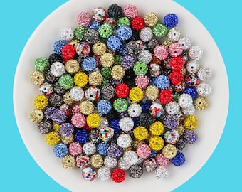 10mm Crystal Rhinestone Disco Ball Spacer Beads, For Earrings Bracelet Necklace  Making