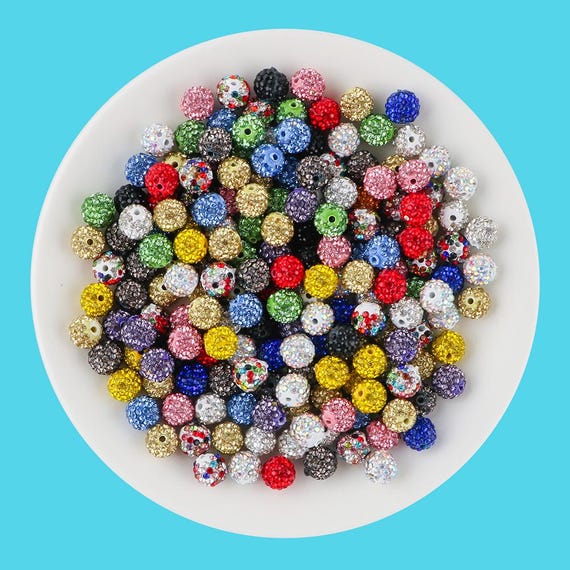 10mm Crystal Rhinestone Disco Ball Spacer Beads, for Earrings