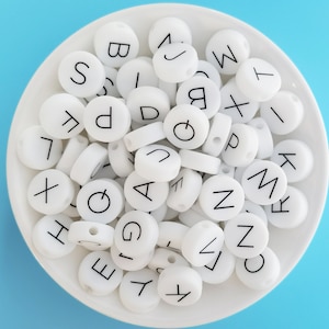 Round Alphabet Silicone Beads , Letter Silicone Beads, , Bulk Silicone Beads, Silicone Letter Bead Wholesale, BPA Free