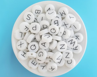 Round Alphabet Silicone Beads , Letter Silicone Beads, , Bulk Silicone Beads, Silicone Letter Bead Wholesale