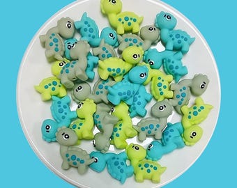 3D Dinosaur Silicone Focal Beads,Bulk Animal Beads,DIY Pens,keychains, Bracelet, Lanyard Making