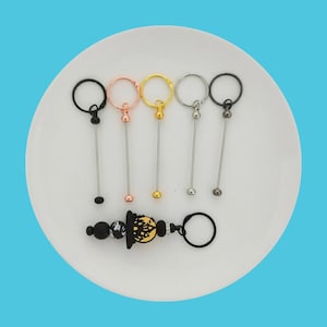 Beadable Keychain Bar Blank,Cup Charm, Beadable Keyring,DIY Jewelry Accessories