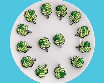 Perle focale en silicone trèfle de la Saint-Patrick, perles de trèfle à la mode, fournitures de bricolage