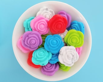 Siliconenkralen rozenbloem, voor het maken van sieraden Kralen bedels