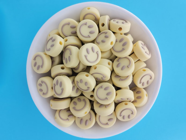 Smiley Silicone Beads, Face Silicone Beads, Bulk Silicone Beads, Silicone Bead Wholesale, BPA Free image 9