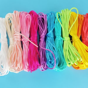 Cordón de nailon satinado de 1,5 mm, Cordón de cuentas de joyería para collar de pulsera, Cordón de bricolaje de cuentas de silicona