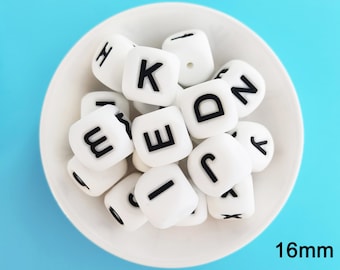 16 mm siliconen alfabetkralen,losse letterkralen,doe-het-zelf ketting armbanden sleutelhanger handgemaakte accessoires