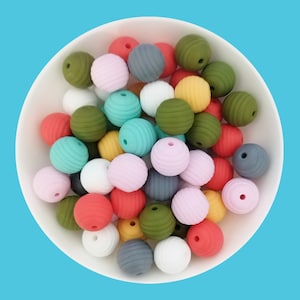 15mm Beehive Silicone Round  Beads,DIY Necklace Bracelets Keychain Handmade Accessories