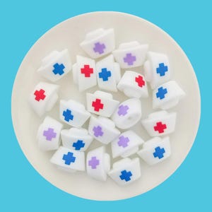3D Nurse Cap Silicone Focal Beads, Medical Silicone Beads, Bulk Silicone Focal Beads, Silicone Beads Wholesale