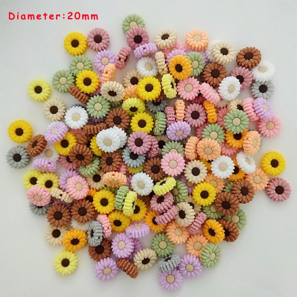 20mm 30mm Daisy Silicone Bead, Sunflower Focal Beads,diy Pens