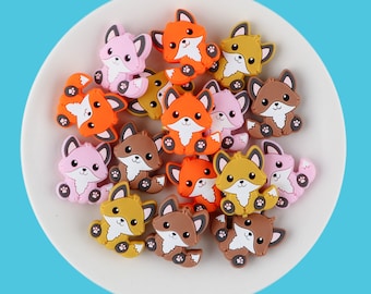Fox Silicone Beads,Animal Focal Beads,DIY Necklace Bracelets Keychain Handmade Accessories
