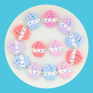 Cupcake Silicone Focal Beads, Cake Silicone Beads, Bulk Silicone Beads, Silicone Bead Wholesale