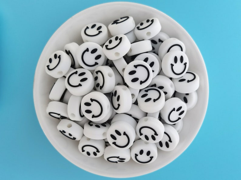 Smiley Silicone Beads, Face Silicone Beads, Bulk Silicone Beads, Silicone Bead Wholesale, BPA Free image 8