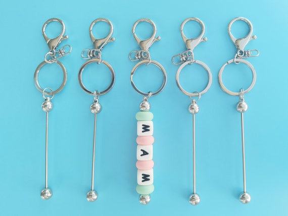 Beadable Bar Keychains,beadable Metal Keychains,keychain DIY Supplies 