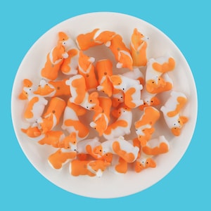 Perles 3D en silicone corgi, Perles 3D en silicone pour animaux, Perles en silicone de dessin animé, Perles en silicone en vrac, Vente en gros de perles de silicone
