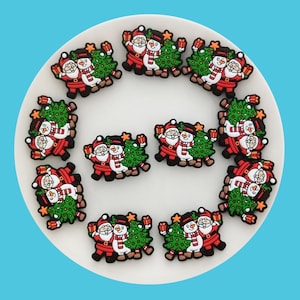 Santa Claus and his friends Silicone Beads, Snowman Silicone Focal Beads, Christmas tree silicone beads,Bulk Christmas Silicone Beads