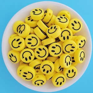 Smiley Silicone Beads, Face Silicone Beads, Bulk Silicone Beads, Silicone Bead Wholesale, BPA Free image 7