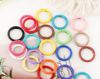 26mm Round Spring Clasp, Mixed Color Round Clasp,Spring Ring, Bracelet Keychain, Keychain DIY, Keychain Wholesale