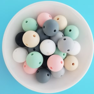 15mm Double Hole Silicone Beads, Round Silicone Beads, Bulk Silicone Beads, Round Silicone Bead Wholesale