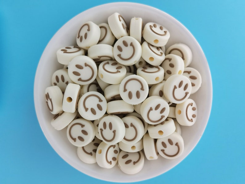 Smiley Silicone Beads, Face Silicone Beads, Bulk Silicone Beads, Silicone Bead Wholesale, BPA Free image 6