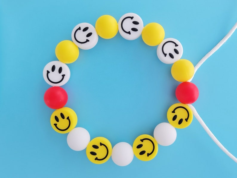 Smiley Silicone Beads, Face Silicone Beads, Bulk Silicone Beads, Silicone Bead Wholesale, BPA Free image 2