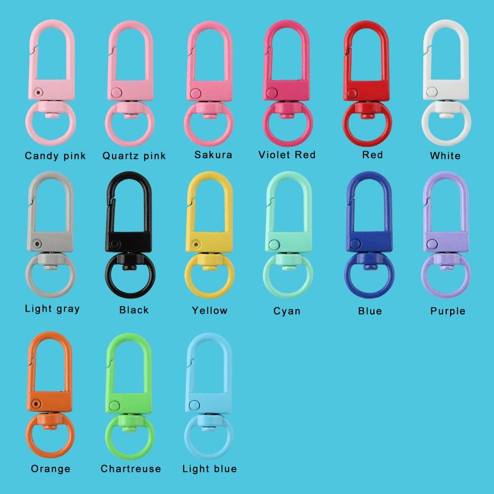 Lacquer Keychain Clasp,candy Color U-shape Key Ring, DIY Supplies
