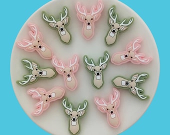Buck Deer Silikon Fokalperlen, Massenwaldtierperlen, DIY Bastelbedarf