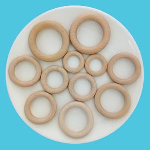 40mm,50mm,55mm,60mm,70mm Natural Beech Wooden Rings,Macrame Craft Supplies