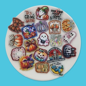 Kein Loch einseitig Halloween Acryl flache Rückseiten, austauschbar, Ausweis-Rolle, Magnet, die, Planar Acryl-Charms bildet