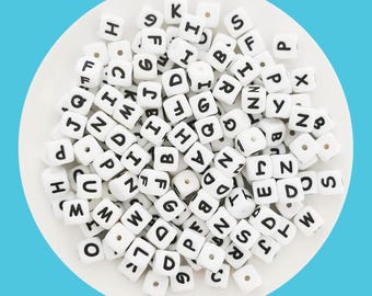 10mm Alphabet Silicone Beads, DIY Jewelry, Keychain & Lanyard Making