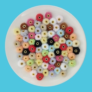 20mm Fuzzy Beads Spacer,Hairy Spacer,Fuzzy beads,Soft Furry Spacer, Color Faux Furry Beads, Large Hole Spacer Beads，DIY craft projects