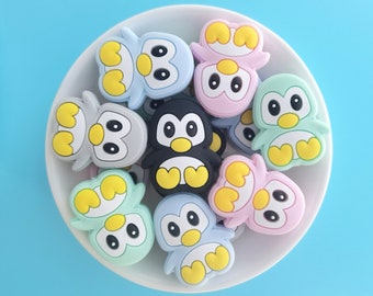 Penguin Silicone Beads, Cartoon Silicone Beads, Bulk Silicone Beads, Silicone Bead Wholesale, BPA Free