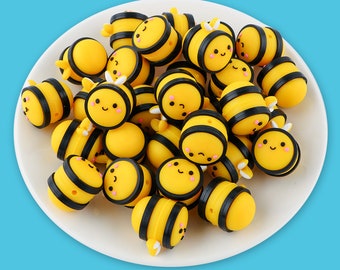 Cuentas focales de silicona de abeja 3D, para hacer joyas, cuentas y dijes de joyería