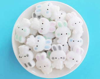 Bunny Silicone Beads, Rabbit Silicone Beads, Silicone Bead Wholesale, BPA Free