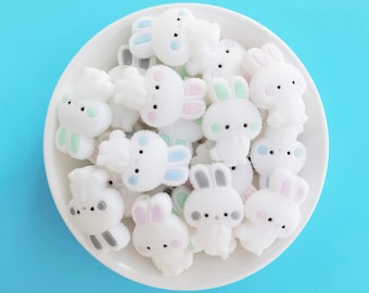 Mini Bunny Silicone Beads,For Jewelry Making Jewelery Beads Charms 