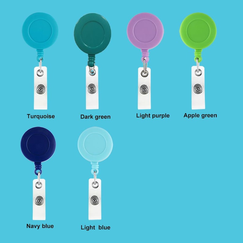 Colorful Retractable Badge Reel with Alligator Clip,For Teacher Nurse Lanyard Making image 4