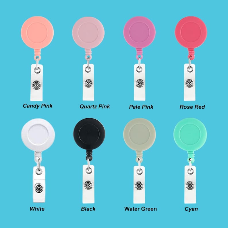 Colorful Retractable Badge Reel with Alligator Clip,For Teacher Nurse Lanyard Making image 3