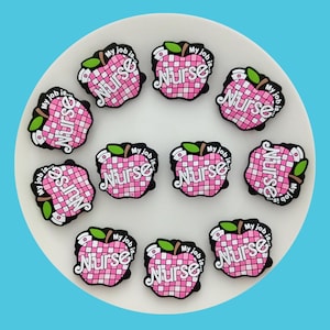 Nurse Apple Silicone Focal Beads, DIY Jewelry Making, Lanyard Charms