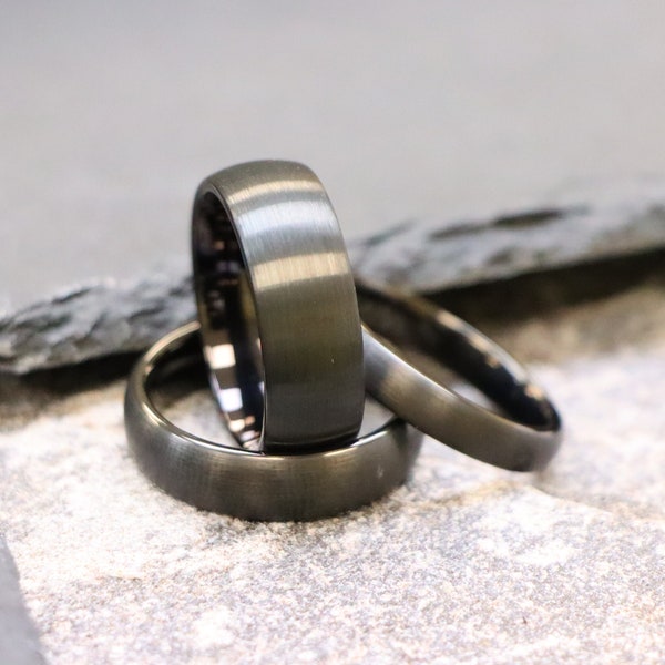 Black Wedding Rings Etsy