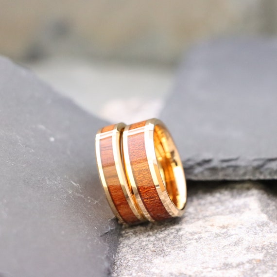 Hawaiian koa wood wedding bands outlet