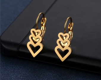 3 Hearts Earrings | Etsy