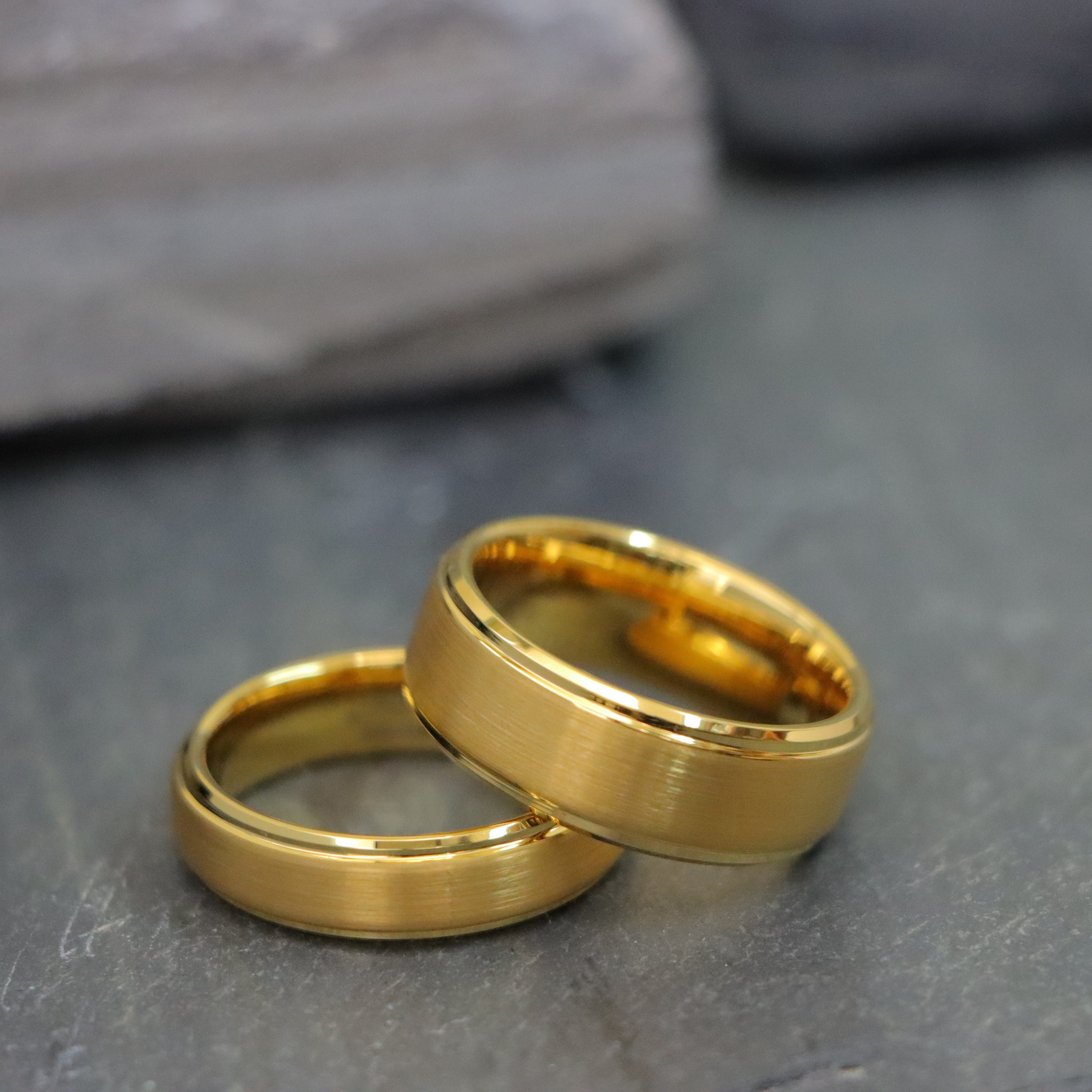 Men s Engagement Rings His Hers Wedding Ring 8mm 6mm
